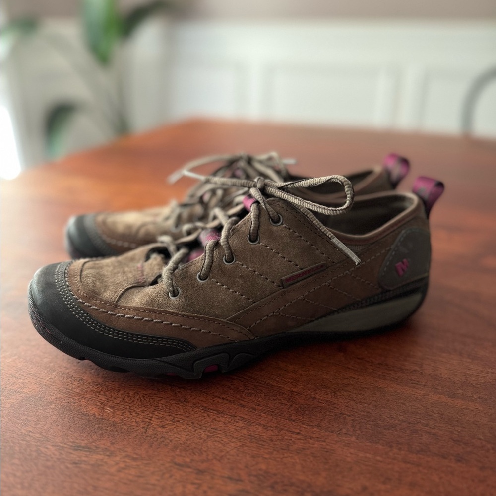 Merrell Shoes Womens 8 Brown Suede Leather Hiking Comfort Athletic Walking